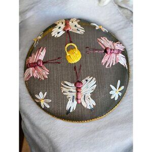 Vintage Raffia Embroidered Butterfly Mesh Food Cover